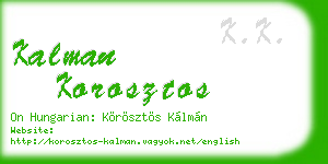 kalman korosztos business card