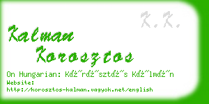 kalman korosztos business card